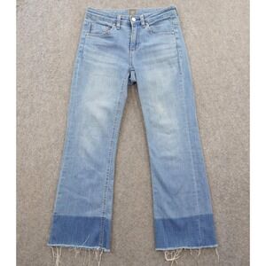 Deuxieme Classe Jeans Womens 6 Blue The Cover Straight Leg Raw Hem